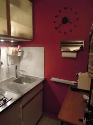 Cuisine ou kitchenette dans l'établissement Studio très calme Montparnasse