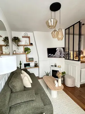 Coin salon dans l'établissement Appartement proche Montmartre