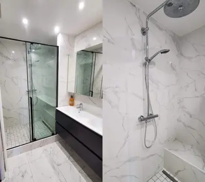 Salle de bains dans l'établissement Dernier étage, 108m2, Vue panoramique