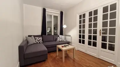 Coin salon dans l'établissement Beautiful, cosy apartment for 1 to 6 people, located near Olympic Park