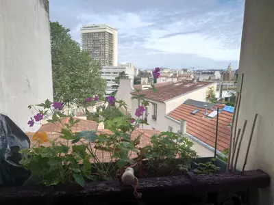 Vue générale sur Paris ou vue de la ville depuis l'appartement