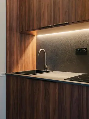 Cuisine ou kitchenette dans l'établissement Maison du Moulin Vert
