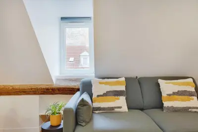 Coin salon dans l'établissement Charming apartment - 1BR-4P - Bastille