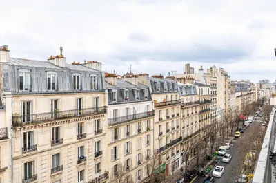 Vue générale sur Paris ou vue de la ville depuis l'appartement