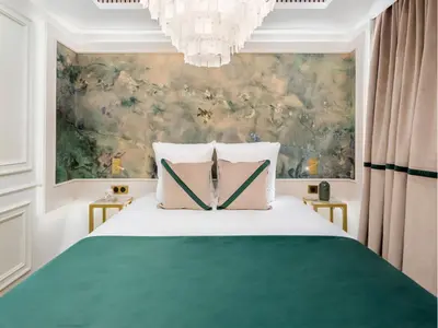 Un ou plusieurs lits dans un hébergement de l'établissement Merveil - Luxury Suite - Marais - Lenoir III