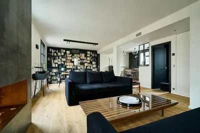 Coin salon dans l'établissement Duplex vue Tour Eiffel