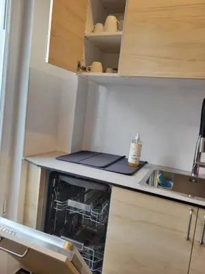 Cuisine ou kitchenette dans l'établissement Amazing apartment a stone's throw from the City of Lights - Paris