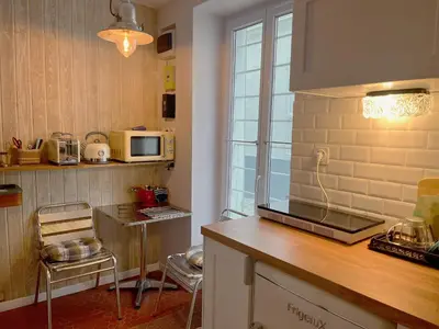 Cuisine ou kitchenette dans l'établissement Charmant 2 pièces Paris Montmartre