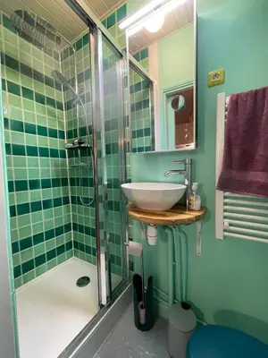 Salle de bains dans l'établissement Charmant 2 pièces Paris Montmartre
