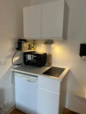 Cuisine ou kitchenette dans l'établissement Studio Île Saint-Louis (Cathédrale Notre Dame)