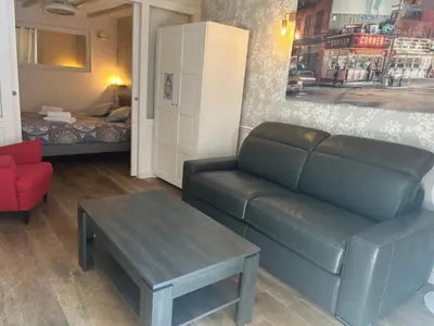 Coin salon dans l'établissement Ancien Atelier Parisien Grand 2 pièces