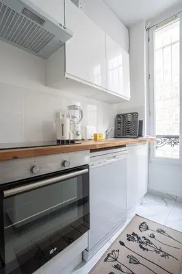 Cuisine ou kitchenette dans l'établissement Big apartment 2BR Arc de Triomphe 4-6p