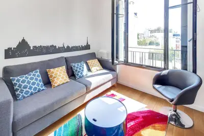 Coin salon dans l'établissement Appartement Garros - Welkeys