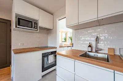 Cuisine ou kitchenette dans l'établissement Studio Eiffel