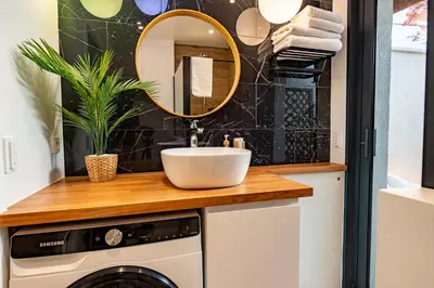 Cuisine ou kitchenette dans l'établissement Studio Le Nôtre