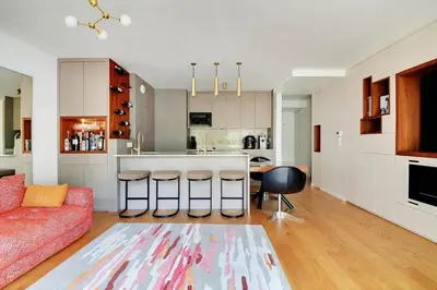 Cuisine ou kitchenette dans l'établissement Giulia Prestige, appartement avec Terrasse Luxe & Confort aux Portes de Paris