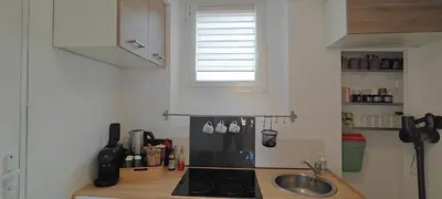 Cuisine ou kitchenette dans l'établissement Appartement paisible