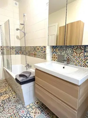 Salle de bains dans l'établissement L' Appartement Richard-Lenoir