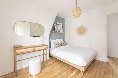 Un ou plusieurs lits dans un hébergement de l'établissement Apartment 1 Bedroom # Paris 14 # Alesia