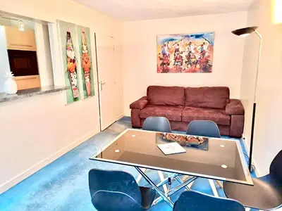 Coin salon dans l'établissement Superbe appartement terrasse