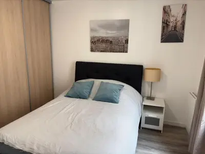 Un ou plusieurs lits dans un hébergement de l'établissement Moderne & Sublime Appartement - Paris 11ème