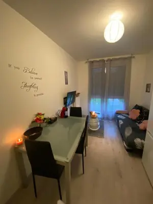 Coin salon dans l'établissement Appartement meublé et cosy