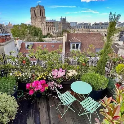 Rooftop Triplex with Garden at Notre Dame