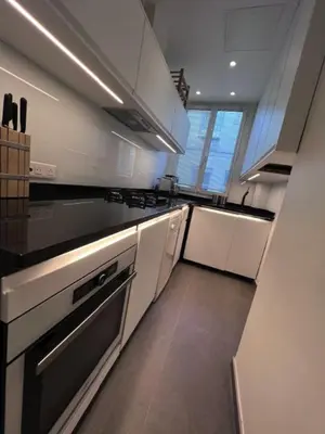 Cuisine ou kitchenette dans l'établissement Villa Eiffel
