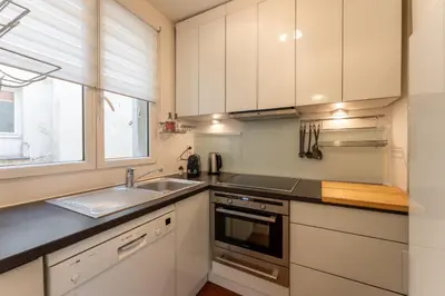 Cuisine ou kitchenette dans l'établissement Appartement de luxe Champs Elysees Neuf