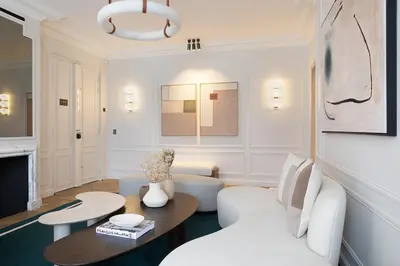 Coin salon dans l'établissement TheLander - Serviced Apartments in Champs Elysées