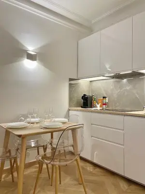 Cuisine ou kitchenette dans l'établissement PARIS-ALESIA Super appartement 2 pièces de 39m2 - très cosy pour 1 - 5 personnes totalement refait à NEUF -ENTIRE APARTMENT LUXURIOUS AND WARM -PARIS ALESIA 14ème - Proche Aéroport Paris-Orly - Parc des Expositions Porte de Versailles FREE WIFI GRATUIT