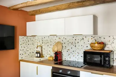 Cuisine ou kitchenette dans l'établissement Le nid
