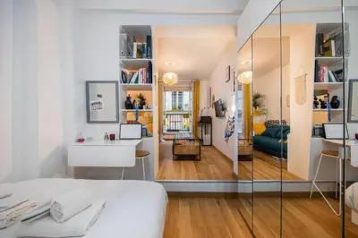 Coin salon dans l'établissement Appartement cosy avec terrasse