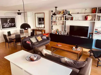 Coin salon dans l'établissement Luxury appartment 10 mn from Champs-Elysées