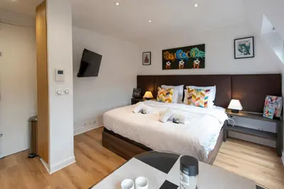 Un ou plusieurs lits dans un hébergement de l'établissement Marais-Pompidou 3, Rue Simon le Franc - 4 people