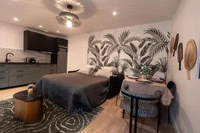 Cuisine ou kitchenette dans l'établissement Rez de chausse dans une rue pavee 4 pers Nation