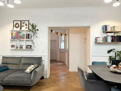 Coin salon dans l'établissement Paris 16 lux and cozy 2 bedroom