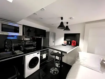 Cuisine ou kitchenette dans l'établissement St Michel studio