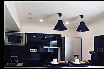 Cuisine ou kitchenette dans l'établissement St Michel studio