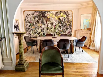 Coin salon dans l'établissement Grand Appartement Paris 16ème