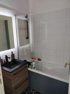 Salle de bains dans l'établissement Charmant 2 pièces, au calme (meublé classé)