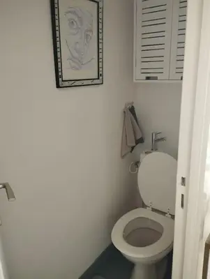 Salle de bains dans l'établissement Charmant 2 pièces, au calme (meublé classé)