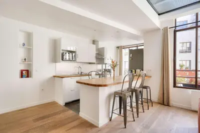 Cuisine ou kitchenette dans l'établissement Amazing loft between Le Marais and Bastille