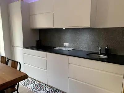 Cuisine ou kitchenette dans l'établissement 2 chambres et une terrasse à Paris!