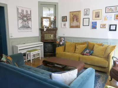Coin salon dans l'établissement Appartement General Leclerc CityCosy