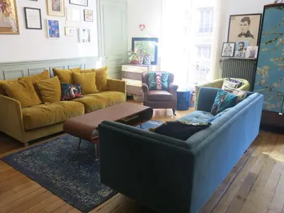 Coin salon dans l'établissement Appartement General Leclerc CityCosy