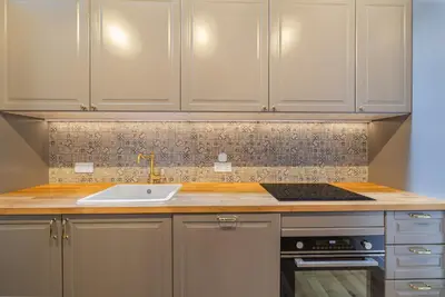 Cuisine ou kitchenette dans l'établissement Scarlett