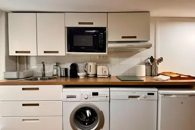 Cuisine ou kitchenette dans l'établissement Appartement lumineux près des Galeries Lafayette