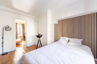 Un ou plusieurs lits dans un hébergement de l'établissement Bail mobilité - Appartement pour voyages d'affaires et d'études