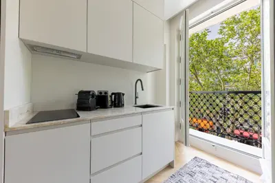 Cuisine ou kitchenette dans l'établissement Quartier Libre Marais
